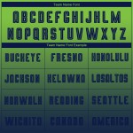 Uniform op maat gemaakt voetbal mode marineblauw fade shirt sublimatie groene mouw lange neon