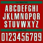 Wit-Kelly Groen Uniform Sublimatie Fade Jersey Voetbal Rode Krijtstreep Mode Aangepast