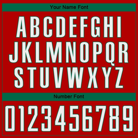 Wit-Kelly Groen Uniform Sublimatie Fade Jersey Voetbal Rode Krijtstreep Mode Aangepast