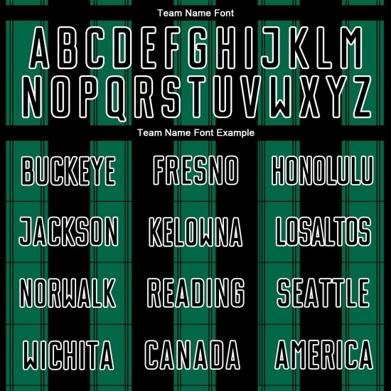 Jersey Line Custom Kelly Sublimatie Zwart Voetbaluniform Groen-Wit Jersey Line Custom Kelly Sublimatie Zwart Voetbaluniform Groen-Wit