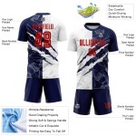 Rood-marineblauw shirt sublimatie graffiti patroon aangepast kras uniform voetbal