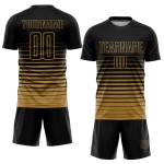 Oudgouden uniform krijtstreep mode fade jersey sublimatie voetbal op maat zwart