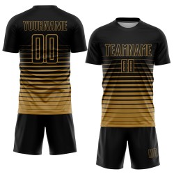 Oudgouden uniform krijtstreep mode fade jersey sublimatie voetbal op maat zwart