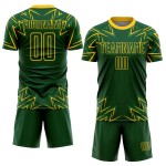 Geel Vormen Jersey Groen Geometrisch Uniform Aangepaste Voetbal Sublimatie Geel Vormen Jersey Groen Geometrisch Uniform Aangepaste Voetbal Sublimatie
