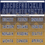 Marineblauw-wit aangepast voetbalshirt, oud sublimatie-uniform, goud Marineblauw-wit aangepast voetbalshirt, oud sublimatie-uniform, goud