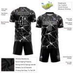 Voetbal Wit Uniform Sublimatie Zwart Jersey Aangepast Voetbal Wit Uniform Sublimatie Zwart Jersey Aangepast
