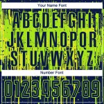 Marineblauw-neon jersey neon sublimatie voetbaluniform geel op maat groen