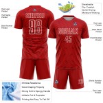 Sublimatie Uniform Voetbalshirt Rood Aangepast Wit