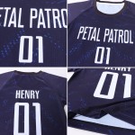 Uniform Voetbalshirt Wit-Zwart Aangepast Donkerpaars Sublimatie