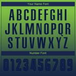 Uniform op maat gemaakt voetbal mode marineblauw fade shirt sublimatie groene mouw lange neon