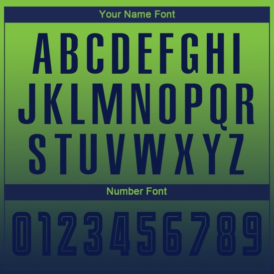 Uniform op maat gemaakt voetbal mode marineblauw fade shirt sublimatie groene mouw lange neon