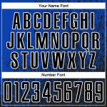 Aangepaste fragmentkunst Abstract Jersey Sublimatie Voetbaluniform Zwart-Wit Blauw Donder Aangepaste fragmentkunst Abstract Jersey Sublimatie Voetbaluniform Zwart-Wit Blauw Donder