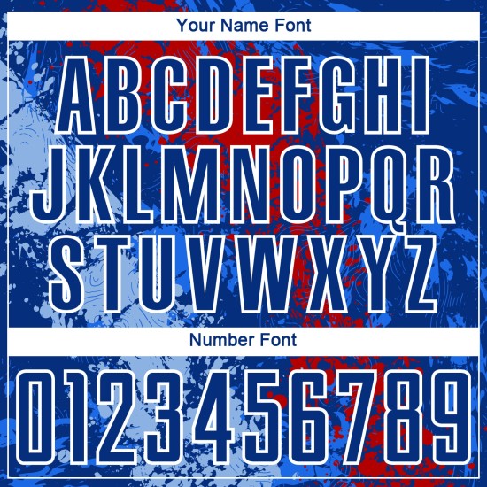 Blauw shirt druipend koninklijk sublimatie-uniform op maat gemaakte spetters rood licht kunst voetbal