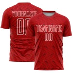 Sublimatie Uniform Voetbalshirt Rood Aangepast Wit