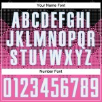 Sublimatie Gradiënt Vierkant Roze Voetbal Aangepast Zwart-Lichtblauw Vorm Uniform Jersey Sublimatie Gradiënt Vierkant Roze Voetbal Aangepast Zwart-Lichtblauw Vorm Uniform Jersey