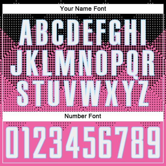 Sublimatie Gradiënt Vierkant Roze Voetbal Aangepast Zwart-Lichtblauw Vorm Uniform Jersey Sublimatie Gradiënt Vierkant Roze Voetbal Aangepast Zwart-Lichtblauw Vorm Uniform Jersey