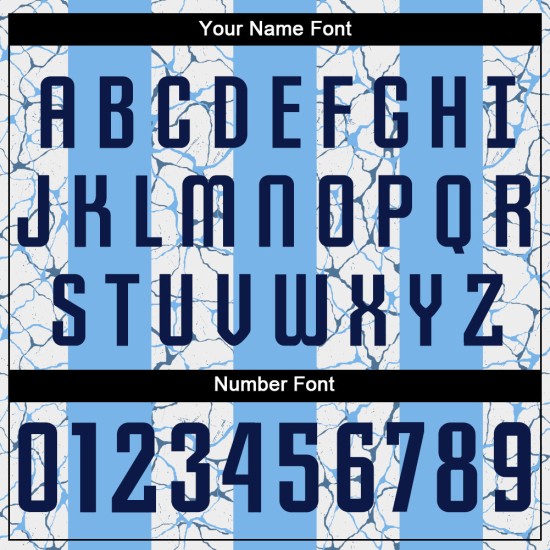 Lichtblauw voetbalshirt sublimatie marineblauw-wit uniform op maat Lichtblauw voetbalshirt sublimatie marineblauw-wit uniform op maat