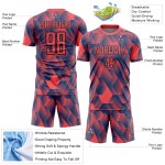 Sublimatie Rode Vormen Uniform Jersey Geometrisch Zwart Vuur Voetbal Aangepast Sublimatie Rode Vormen Uniform Jersey Geometrisch Zwart Vuur Voetbal Aangepast