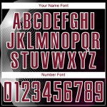 Zwarte geometrische aangepaste voetbalshirt met karmozijnrode en witte uniforme lijnen en sublimatie Zwarte geometrische aangepaste voetbalshirt met karmozijnrode en witte uniforme lijnen en sublimatie