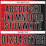 Sublimatie Zwart-Wit Gradiënt Jersey Voetbal Rood Aangepast Uniform Pijl Sublimatie Zwart-Wit Gradiënt Jersey Voetbal Rood Aangepast Uniform Pijl