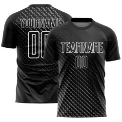 Vormen Aangepaste Geometrische Sublimatie Uniform Voetbalshirt Zwart Wit