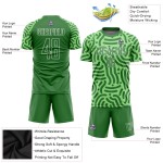 Voetbal Neon Sublimatie Jersey Kelly Groen Aangepast Uniform Groen-Wit Voetbal Neon Sublimatie Jersey Kelly Groen Aangepast Uniform Groen-Wit
