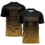 Oudgouden uniform krijtstreep mode fade jersey sublimatie voetbal op maat zwart