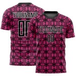 Aangepast shirt zwart-wit uniform vormen sublimatie voetbal geometrisch roze Aangepast shirt zwart-wit uniform vormen sublimatie voetbal geometrisch roze