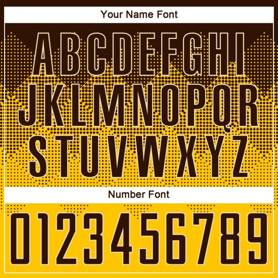 Sublimatie voetbal uniform goud shirt bruin-crème