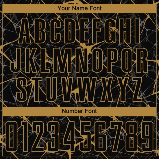 Oud uniform zwart shirt gouden voetbal aangepaste sublimatie