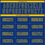 Royal Custom Fade Sublimatie Mode Geel Jersey Pinstripe Uniform Voetbal Royal Custom Fade Sublimatie Mode Geel Jersey Pinstripe Uniform Voetbal