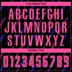 Uniform Voetbal Sublimatie Jersey Aangepast Zwart Roze-Oranje