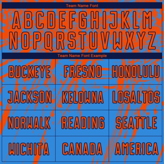 Poederuniform Blauw Jersey Aangepast Oranje-Marineblauw Sublimatie Voetbal