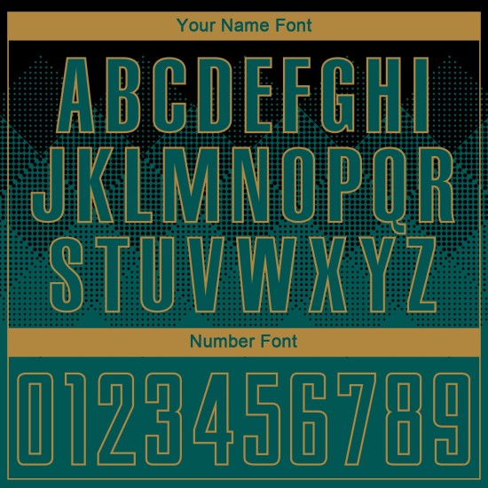 Sublimatie Groen-Oude Middernacht Voetbal Jersey Aangepast Zwart Goud Uniform