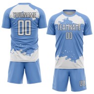 Blauw Wit-Zwart Sublimatie Jersey Aangepast Fragment Abstract Voetbal Licht Uniform Kunst