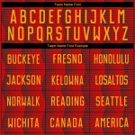 Aangepast voetbaluniform Rood shirt Sublimatie Goud Aangepast voetbaluniform Rood shirt Sublimatie Goud