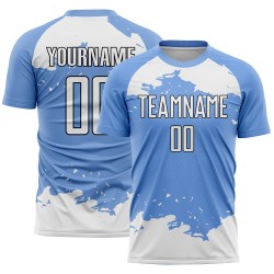 Blauw Wit-Zwart Sublimatie Jersey Aangepast Fragment Abstract Voetbal Licht Uniform Kunst