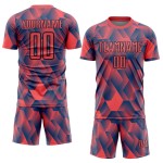 Sublimatie Rode Vormen Uniform Jersey Geometrisch Zwart Vuur Voetbal Aangepast Sublimatie Rode Vormen Uniform Jersey Geometrisch Zwart Vuur Voetbal Aangepast