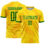 Sublimatie Custom Gras Groen Uniform Goud Jersey Voetbal Sublimatie Custom Gras Groen Uniform Goud Jersey Voetbal