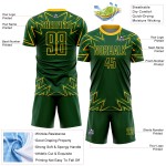 Geel Vormen Jersey Groen Geometrisch Uniform Aangepaste Voetbal Sublimatie Geel Vormen Jersey Groen Geometrisch Uniform Aangepaste Voetbal Sublimatie