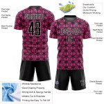 Aangepast shirt zwart-wit uniform vormen sublimatie voetbal geometrisch roze Aangepast shirt zwart-wit uniform vormen sublimatie voetbal geometrisch roze