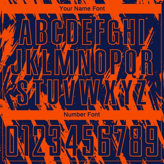 Sublimatie Marineblauw Voetbal Oranje Aangepast Uniform Jersey