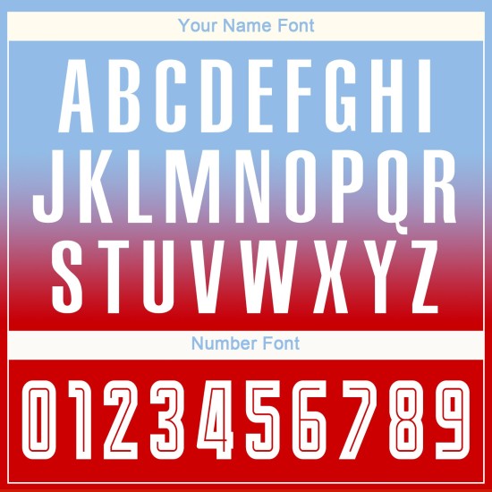 Blauw shirt licht op maat gemaakt wit-rood voetbaluniform mode mouw sublimatie fade lang Blauw shirt licht op maat gemaakt wit-rood voetbaluniform mode mouw sublimatie fade lang