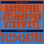 Poederuniform Blauw Jersey Aangepast Oranje-Marineblauw Sublimatie Voetbal