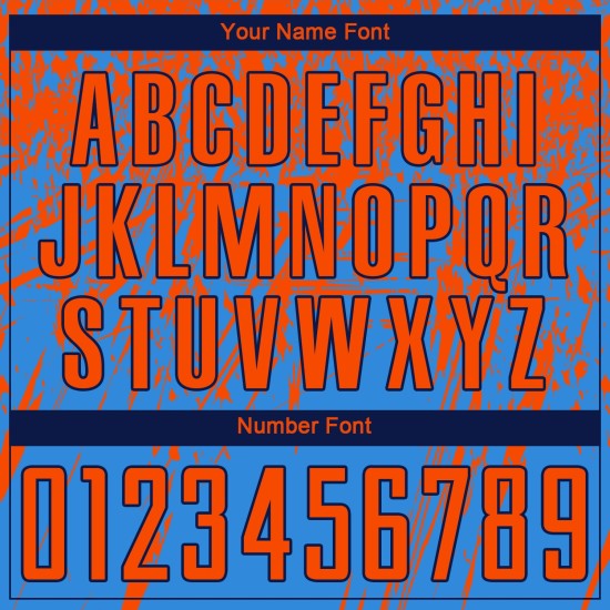 Poederuniform Blauw Jersey Aangepast Oranje-Marineblauw Sublimatie Voetbal