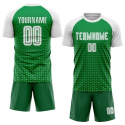 Wit aangepast groen uniform Kelly voetbal sublimatie shirt