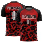 Animal Soccer Custom Jersey Zwart-Wit Sublimatie Rood Print Uniform Animal Soccer Custom Jersey Zwart-Wit Sublimatie Rood Print Uniform