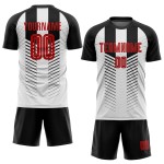 Rood-Wit Zwart Aangepast Uniform Jersey Sublimatie Voetbal Rood-Wit Zwart Aangepast Uniform Jersey Sublimatie Voetbal