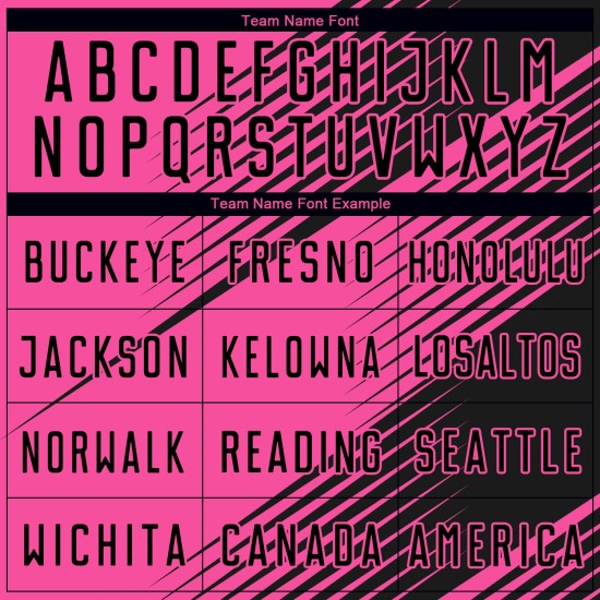 Voetbalshirt op maat met sublimatielijn, zwart en roze uniform