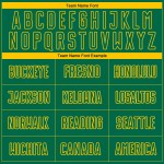 Mode Kelly Custom Groen Uniform Voetbal Sublimatie Fade Pinstripe Jersey Geel Mode Kelly Custom Groen Uniform Voetbal Sublimatie Fade Pinstripe Jersey Geel